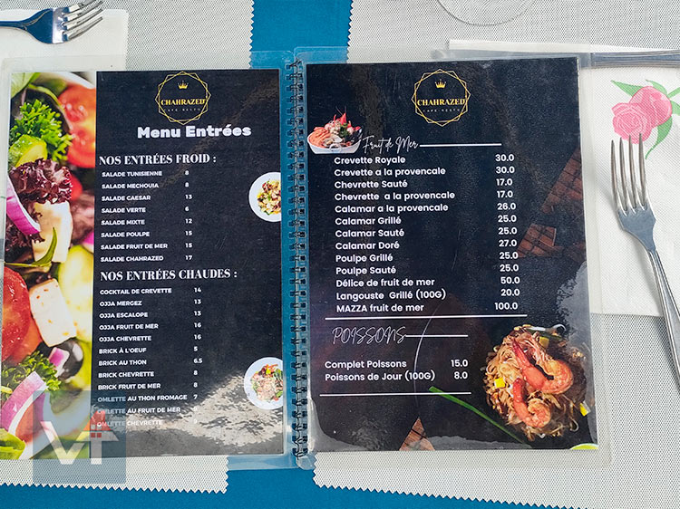 Menu - Café Resto Chahrazed Tabarka